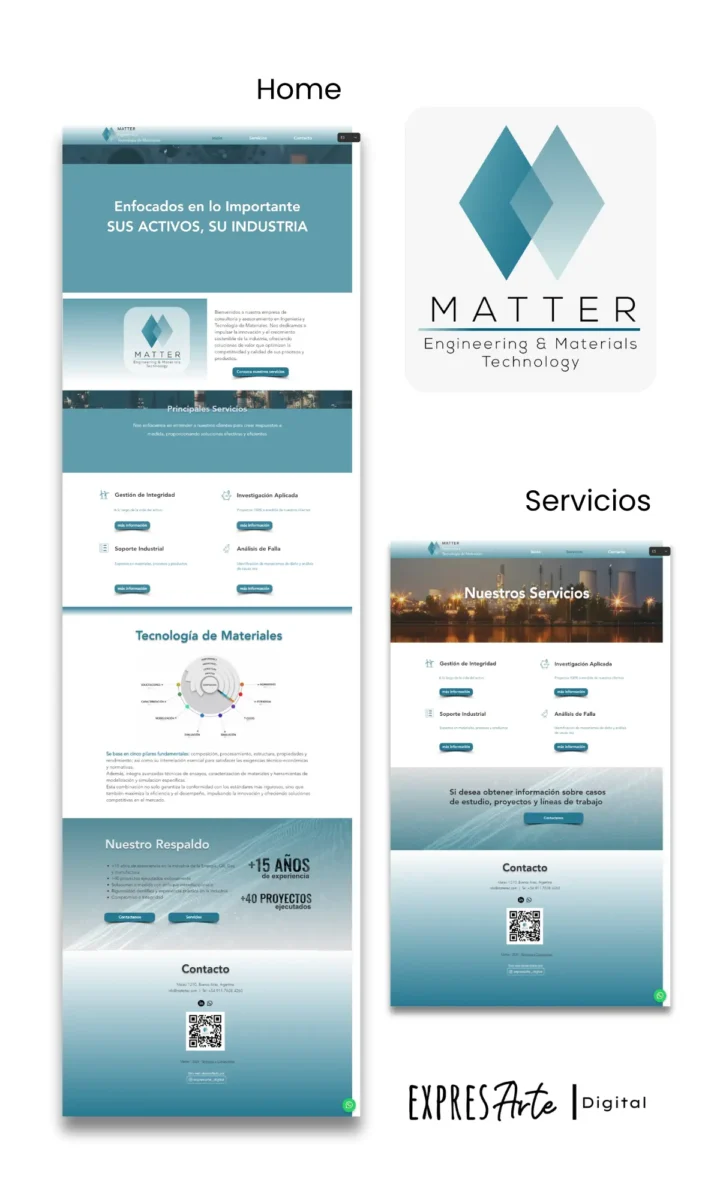 Desarrollo Web para Matter - Expresarte Digital - Home y Servicios