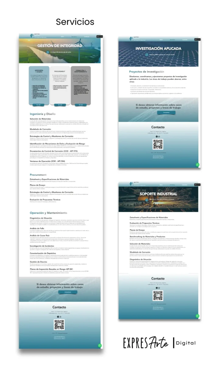 Desarrollo Web para Matter - Expresarte Digital - Servicios
