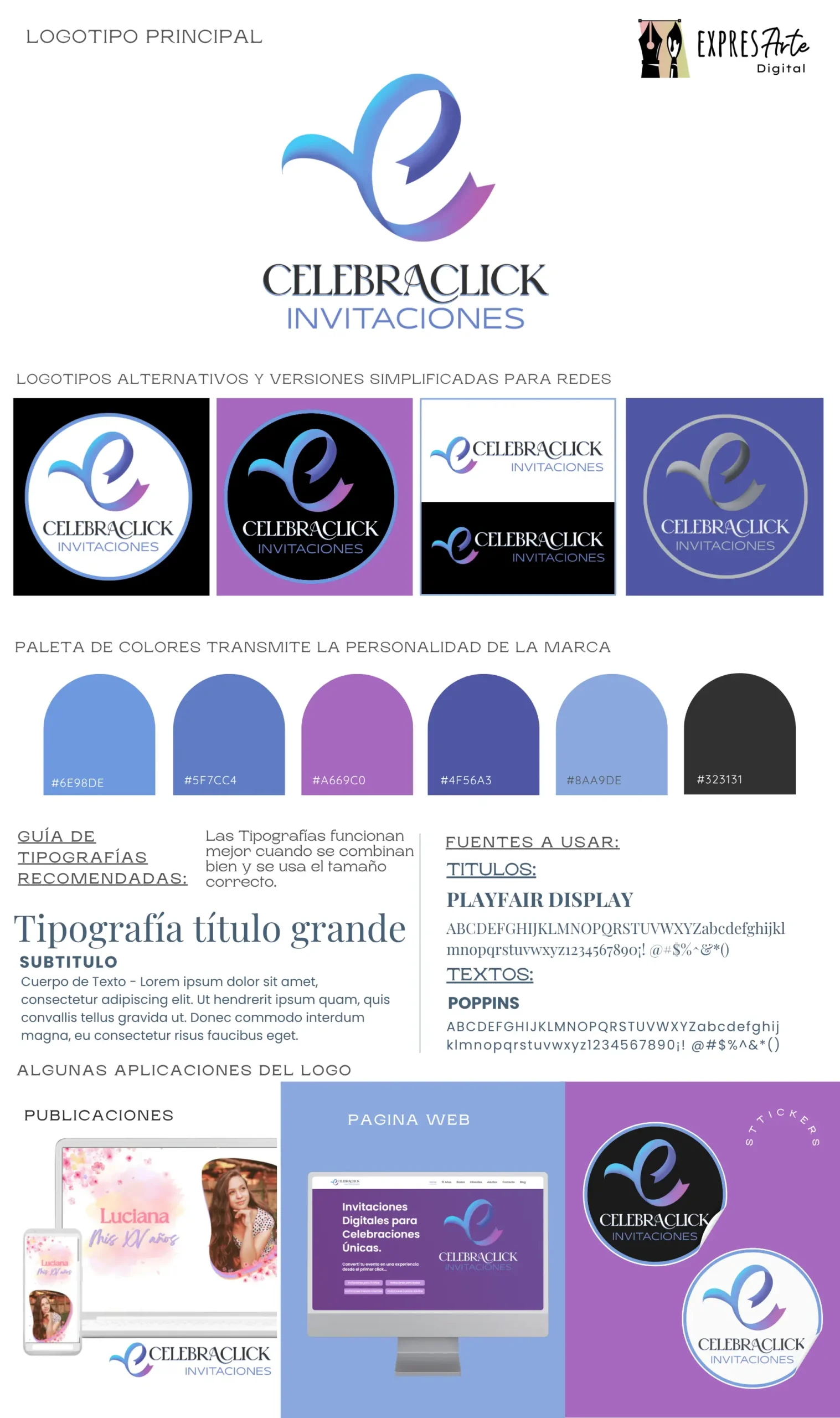 Identidad Visual Celebraclick Invitaciones by Expresartedigital.com