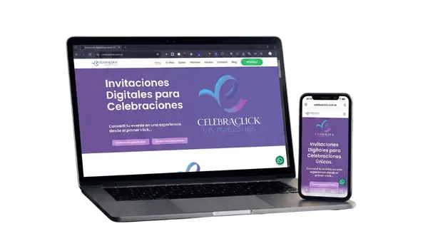 Sitio Web de Celebraclick Invitaciones - Desarrollado por Expresarte Digital